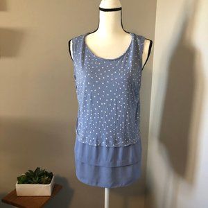 LOFT Periwinkle Blue Polka Dot Bloused Bottom
